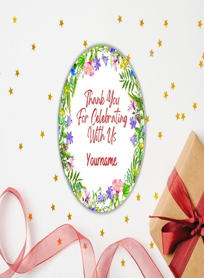 Yellow Nuts ملصقات شكر دائرية مخصصة من يلو ناتس، هدايا تذكارية، هدايا أعياد ميلاد، هدايا زفاف، هدايا ذكرى زواج، هدايا حفلات استقبال مولود جديد، 40 قطعة (التصميم 1) - Image 3